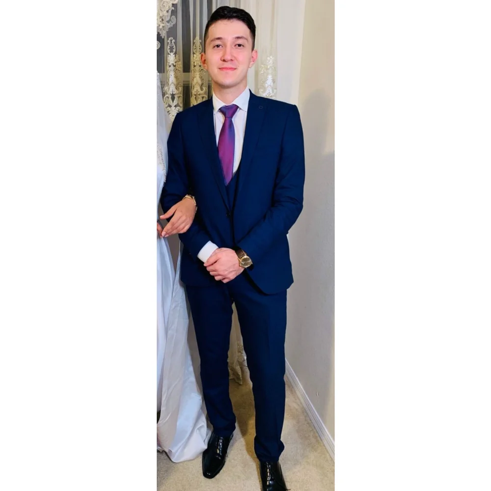 Men's MP Suit Navy Casual Party Prom Groom Tuxedo Wedding 3 Piece Set Custom
